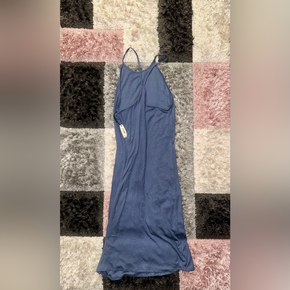 Victoria's Secret Light Blue Super Soft Modal dress RACERBACK M NWT Ribbed - Picture 2 of 4